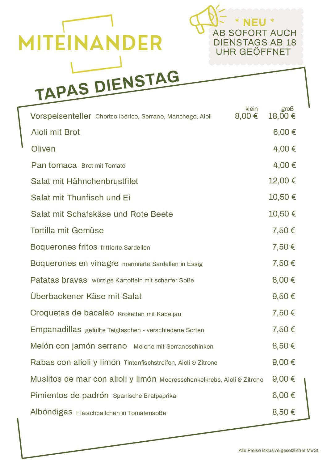 Tapas Dienstag